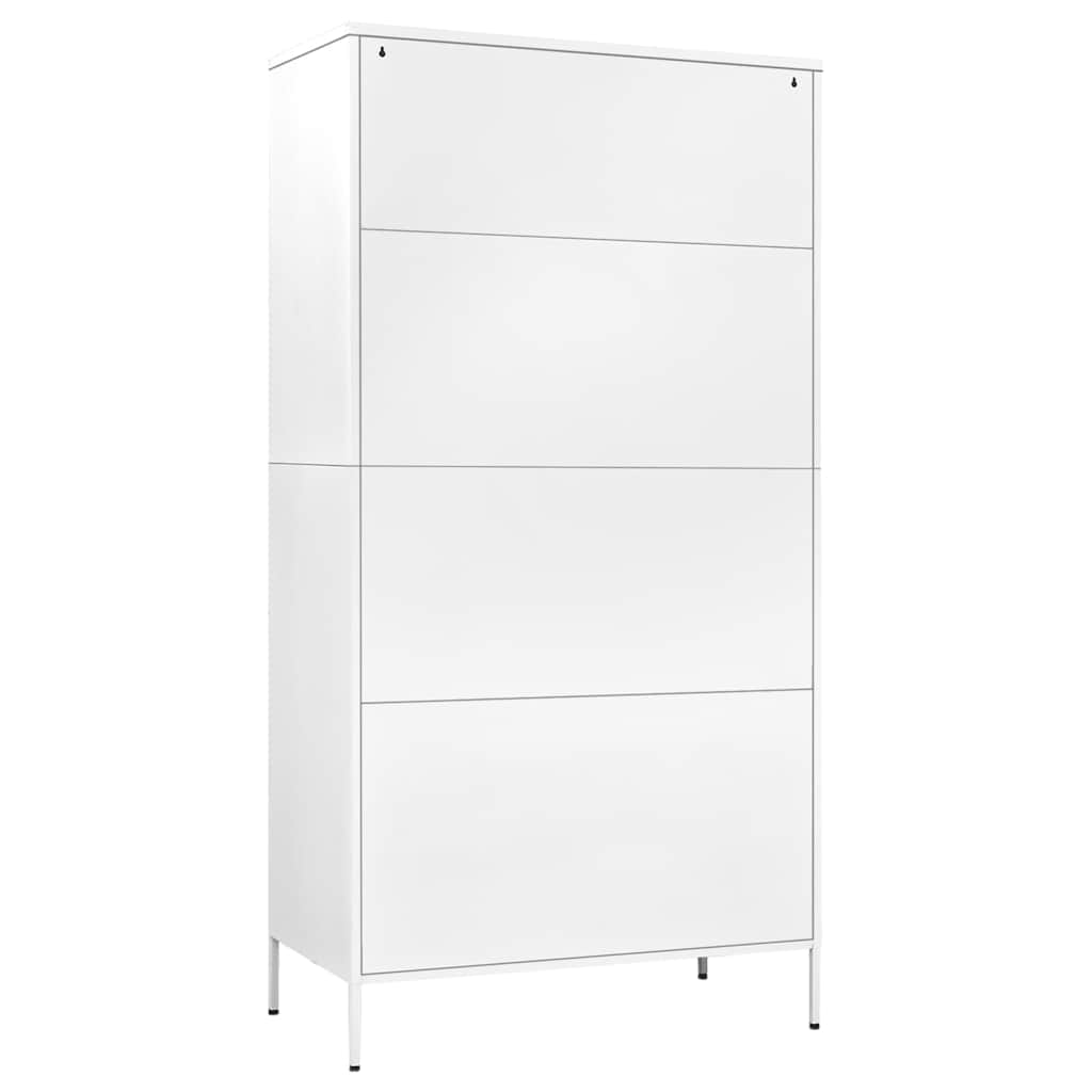336251 vidaXL Wardrobe White 90x50x180 cm Steel 5