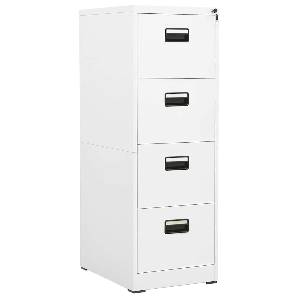 vidaXL Filing Cabinet White 46x62x133 cm Steel 1