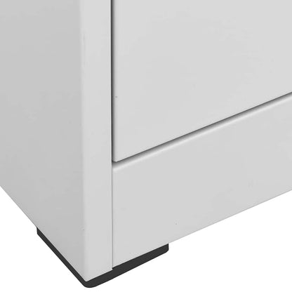 vidaXL Filing Cabinet Light Grey 46x62x133 cm Steel 5