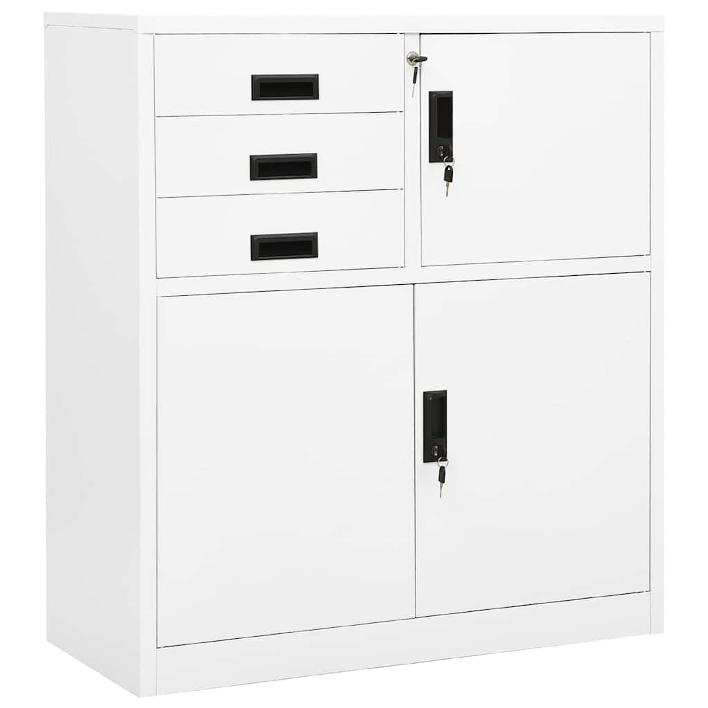vidaXL Office Cabinet | White | Steel | Medium | Office Cabinet | Rectangular 1