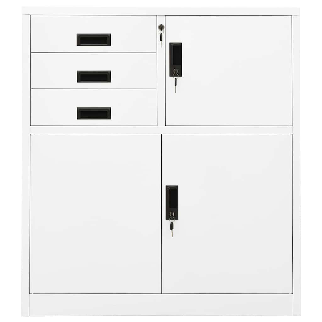vidaXL Office Cabinet | White | Steel | Medium | Office Cabinet | Rectangular 2
