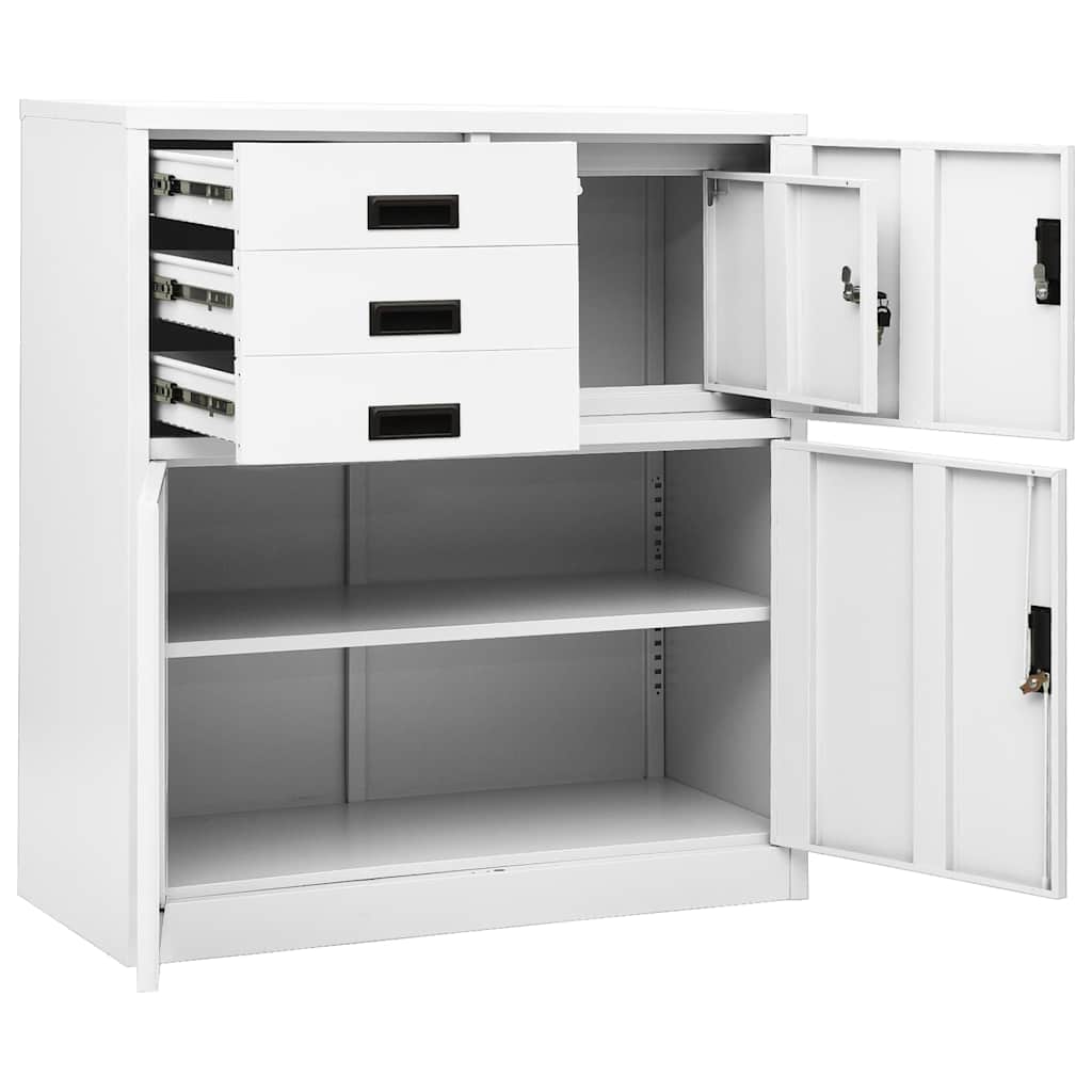 vidaXL Office Cabinet | White | Steel | Medium | Office Cabinet | Rectangular 6