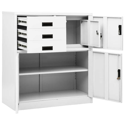 vidaXL Office Cabinet | White | Steel | Medium | Office Cabinet | Rectangular 6