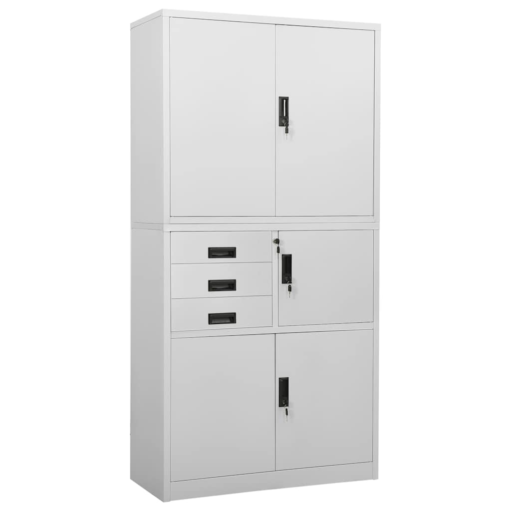 336414 vidaXL Office Cabinet Light Grey 90x40x180 cm Steel 1