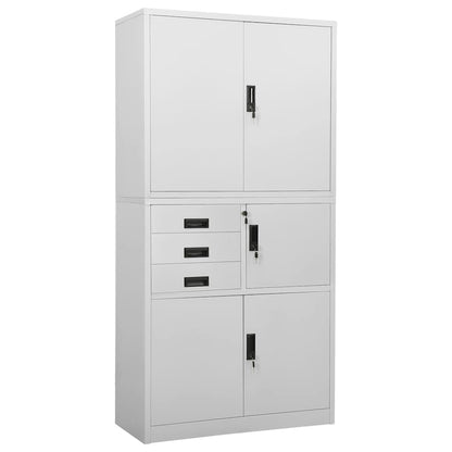 336414 vidaXL Office Cabinet Light Grey 90x40x180 cm Steel 1