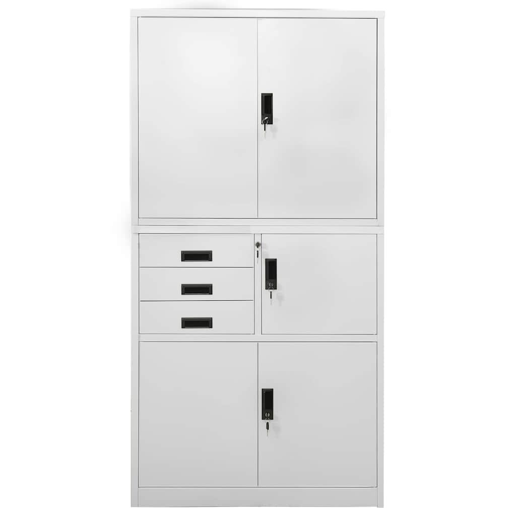336414 vidaXL Office Cabinet Light Grey 90x40x180 cm Steel 2