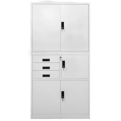 336414 vidaXL Office Cabinet Light Grey 90x40x180 cm Steel 2