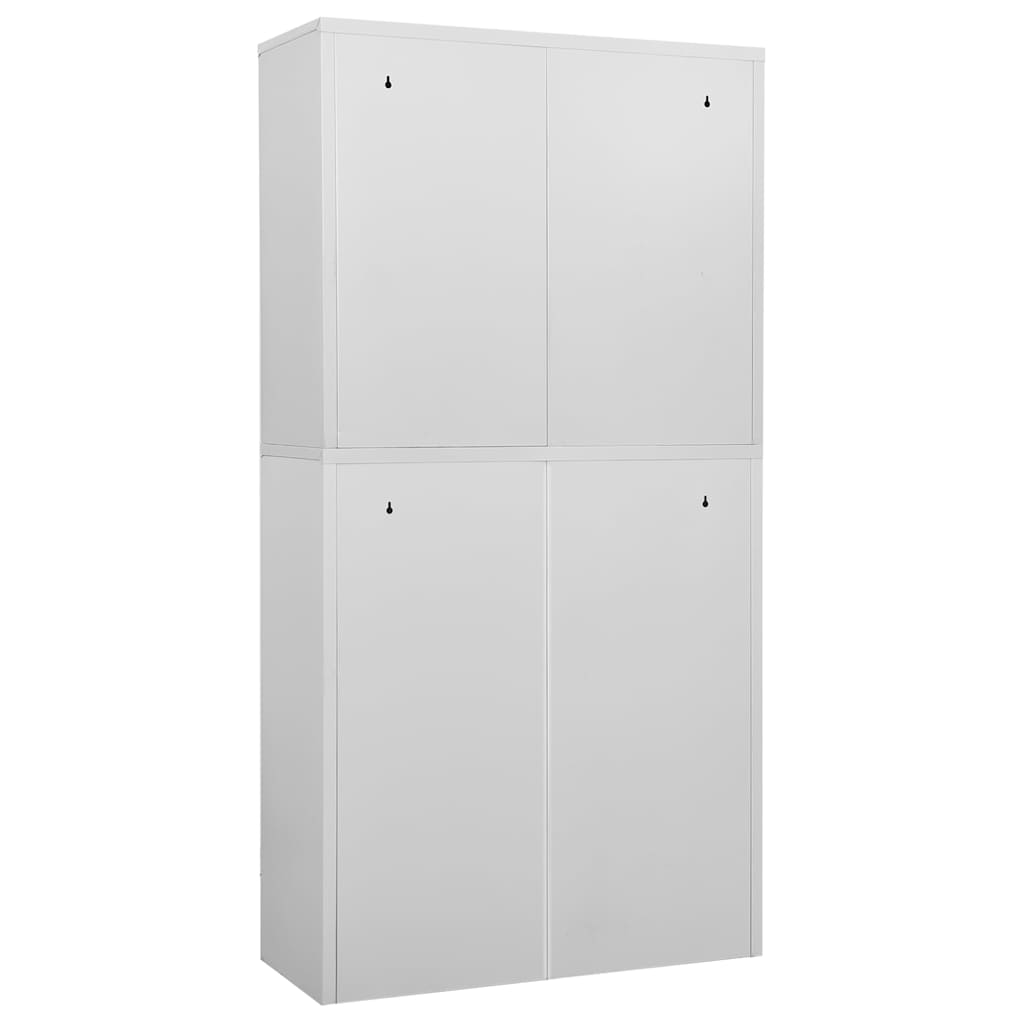 336414 vidaXL Office Cabinet Light Grey 90x40x180 cm Steel 4
