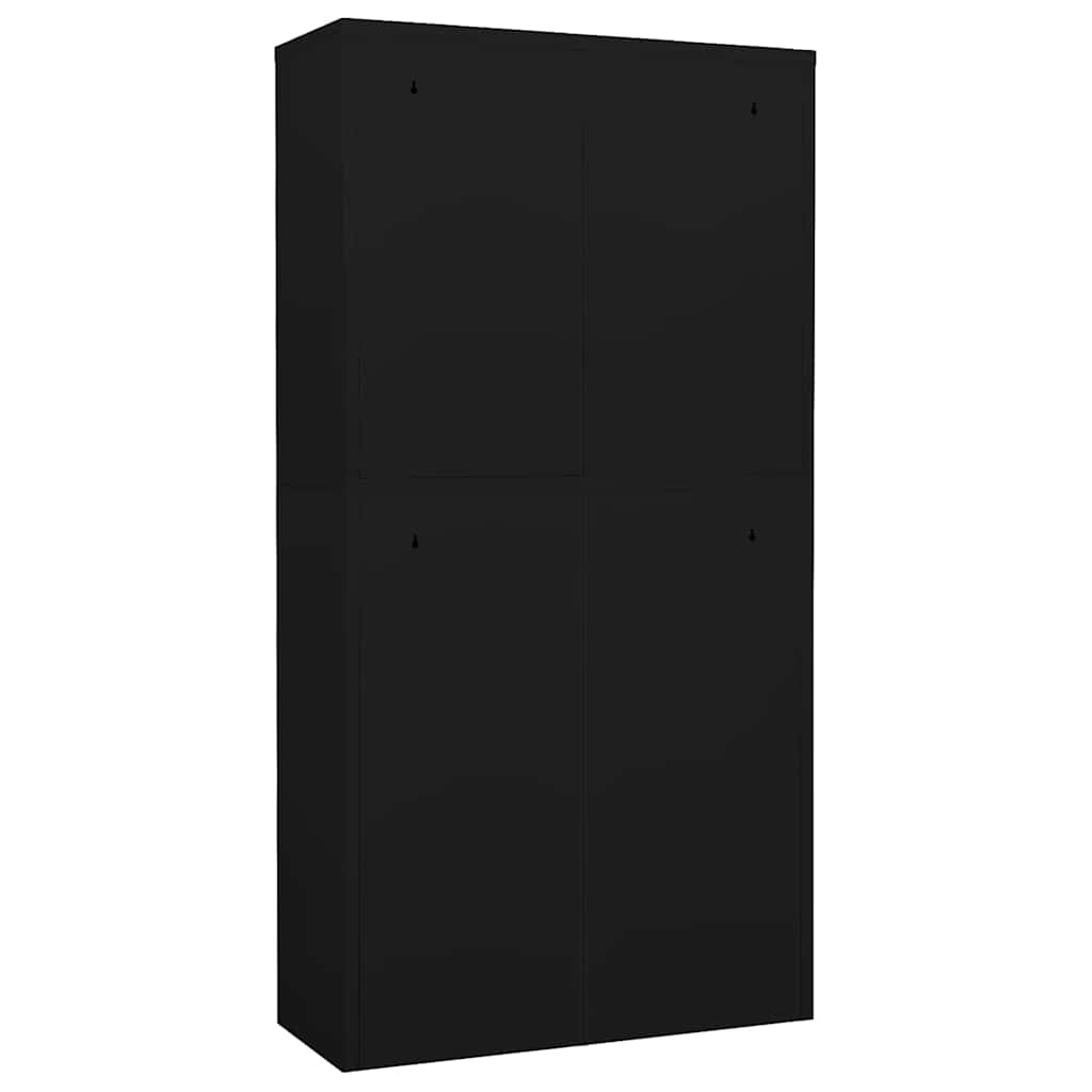 336415 vidaXL Office Cabinet Black 90x40x180 cm Steel 4