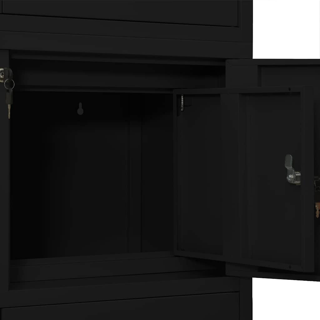 336415 vidaXL Office Cabinet Black 90x40x180 cm Steel 6