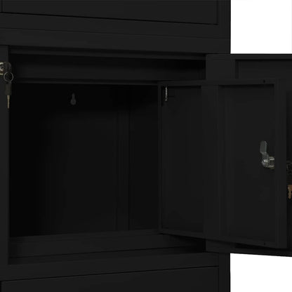 336415 vidaXL Office Cabinet Black 90x40x180 cm Steel 6