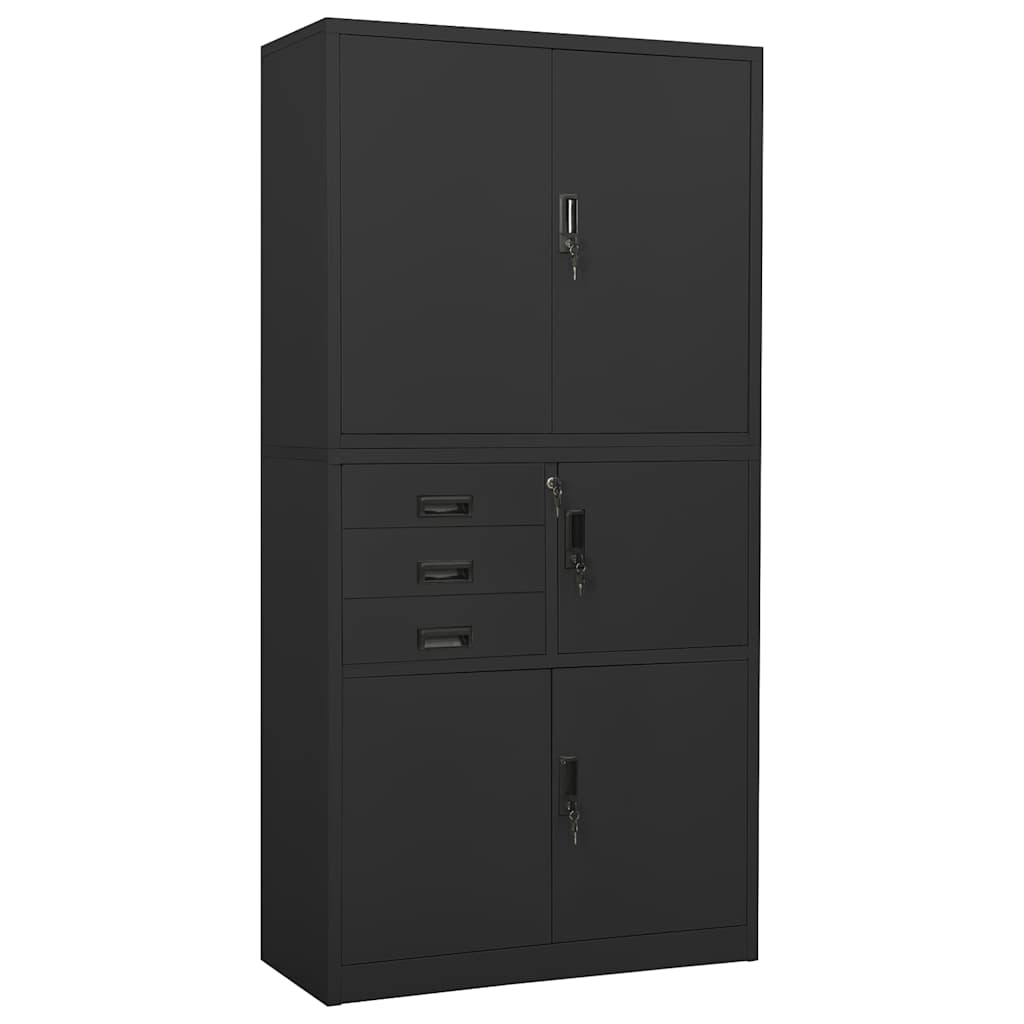 336416 vidaXL Office Cabinet Anthracite 90x40x180 cm Steel 1