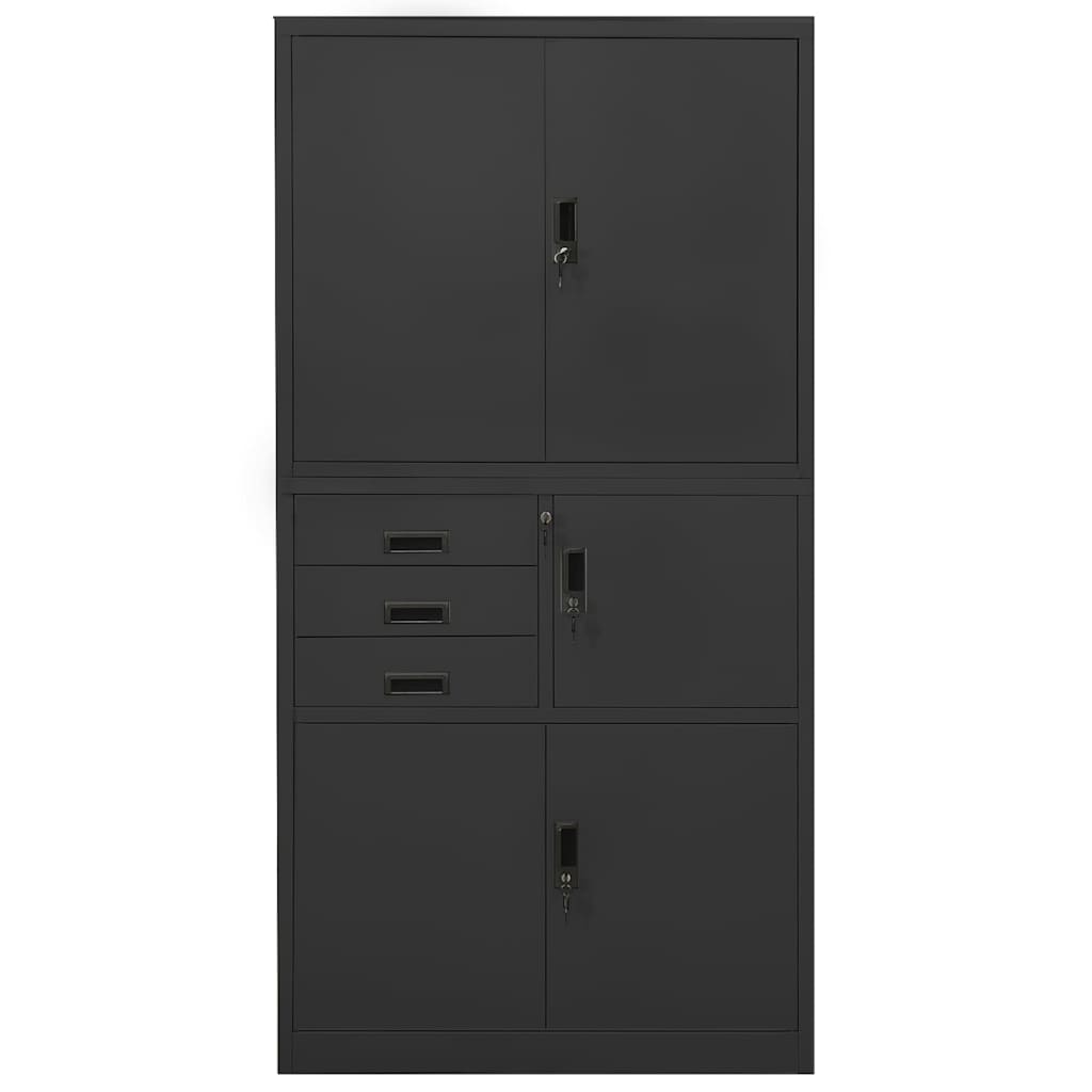 336416 vidaXL Office Cabinet Anthracite 90x40x180 cm Steel 2