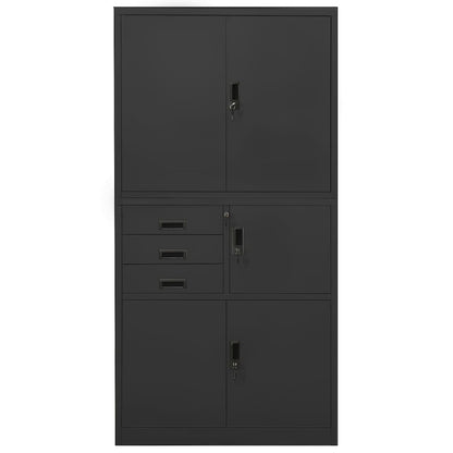 Office Cabinet 90x40x180 cm Steel Anthracite