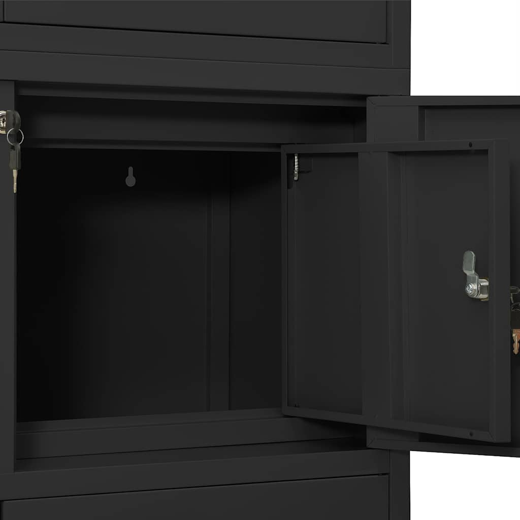 336416 vidaXL Office Cabinet Anthracite 90x40x180 cm Steel 6