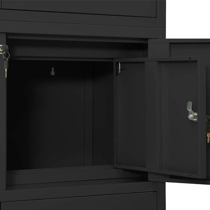 336416 vidaXL Office Cabinet Anthracite 90x40x180 cm Steel 6