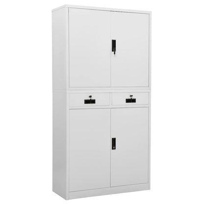 336418 vidaXL Office Cabinet Light Grey 90x40x180 cm Steel 1