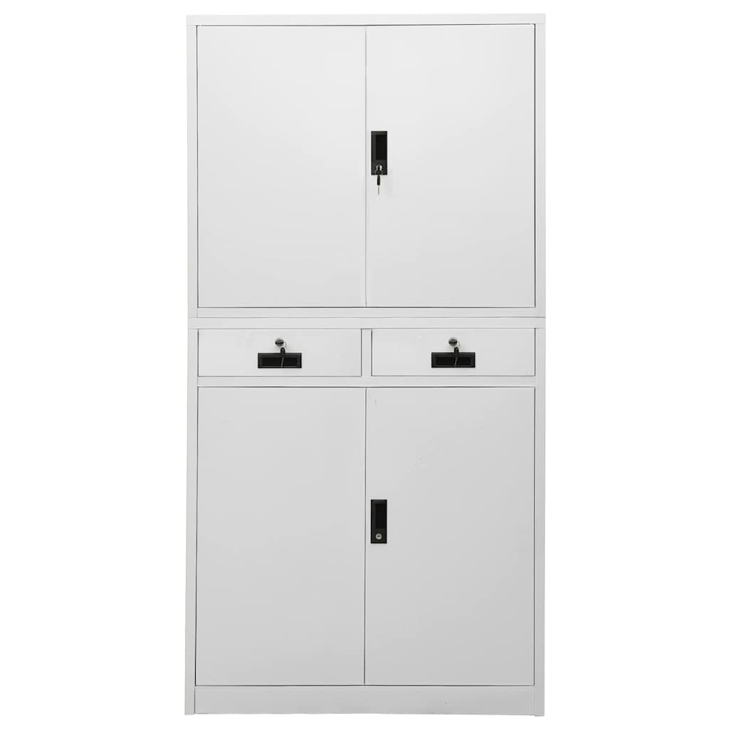 336418 vidaXL Office Cabinet Light Grey 90x40x180 cm Steel 2