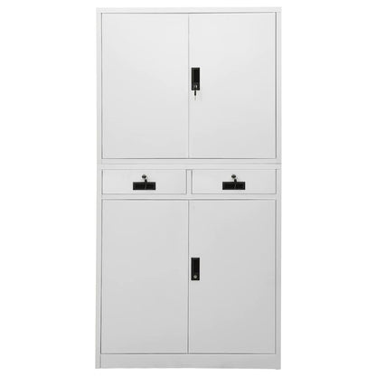 336418 vidaXL Office Cabinet Light Grey 90x40x180 cm Steel 2