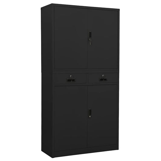 Office Cabinet 90x40x180 cm Steel Anthracite
