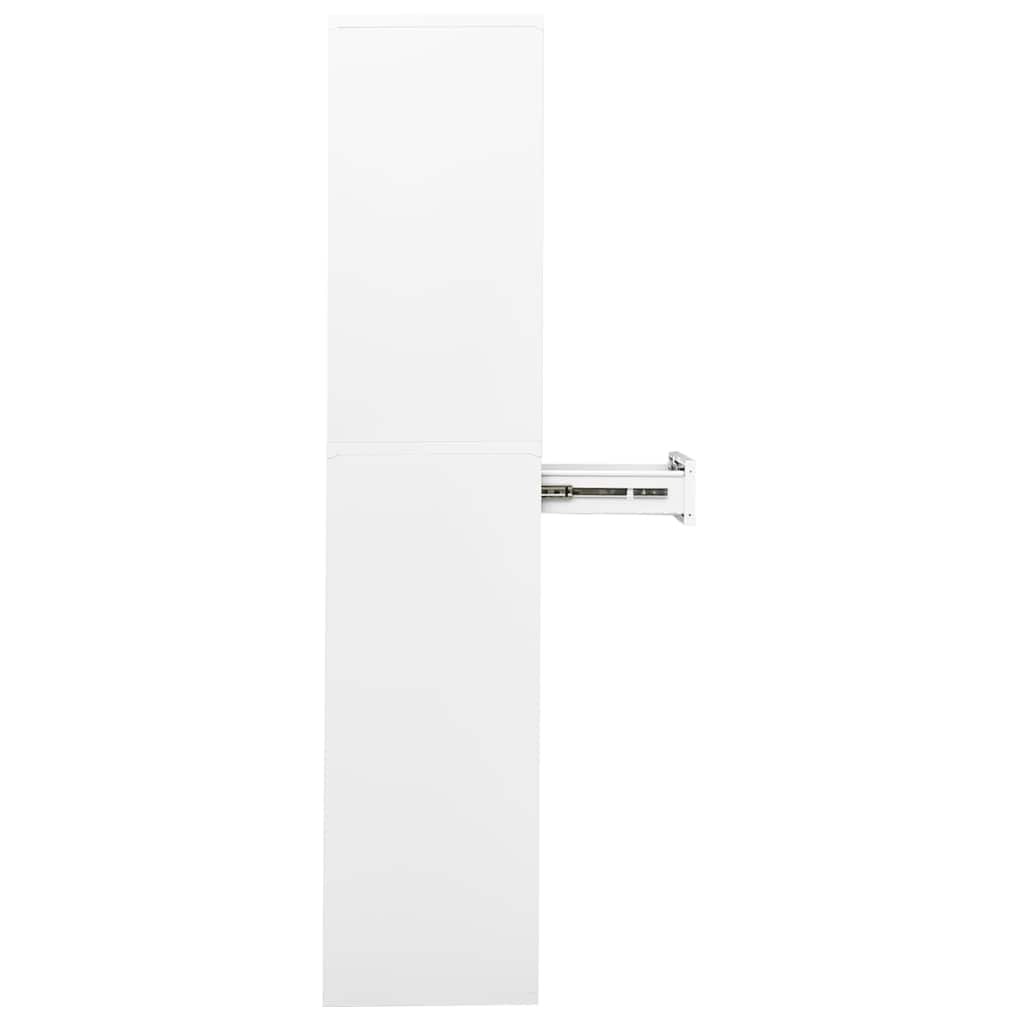 vidaXL Office Cabinet | White | Steel and tempered glass | 90 x 40 x 180 cm 4
