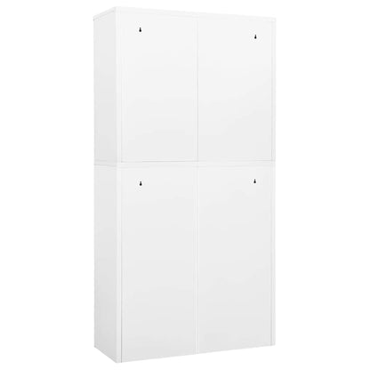 vidaXL Office Cabinet | White | Steel and tempered glass | 90 x 40 x 180 cm 5