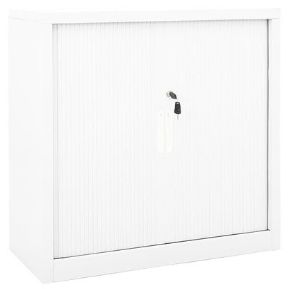 336429 vidaXL Sliding Door Cabinet White 90x40x90 cm Steel 1