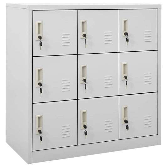 Locker Cabinets 90x45x92.5 cm Steel with 9 Lockers Light grey 1