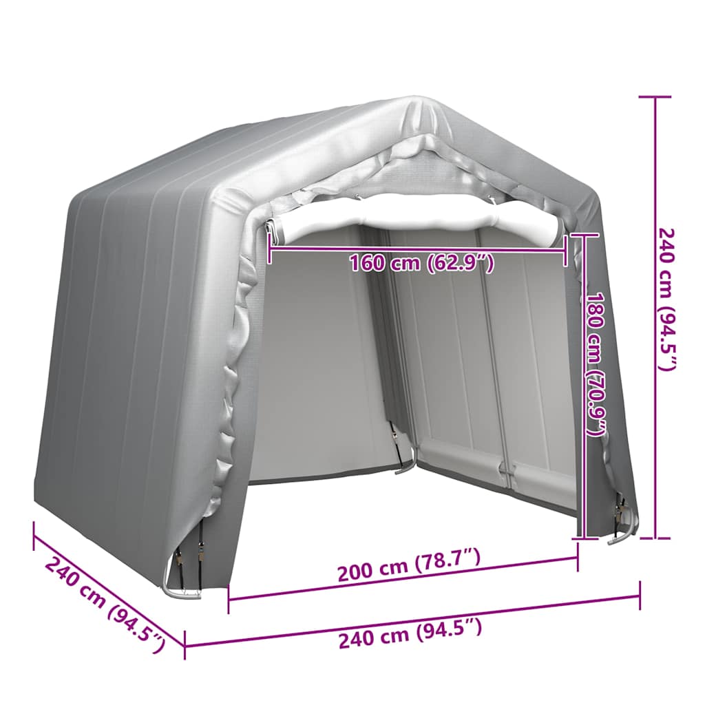 vidaXL Storage Tent 240x240 cm Steel Grey 5