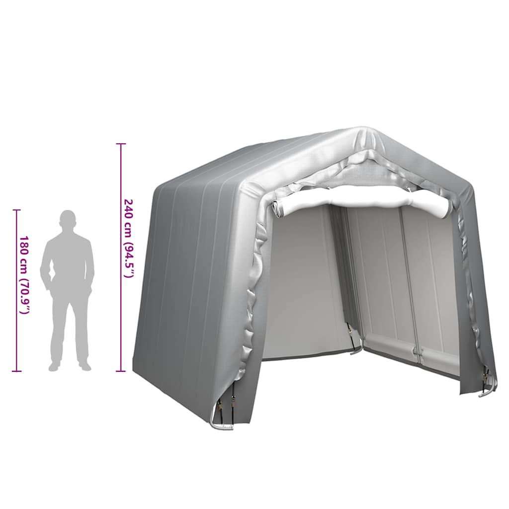vidaXL Storage Tent 240x240 cm Steel Grey 6