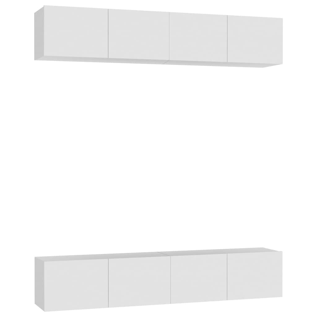 4 Piece TV Cabinet Set 80x30x30 cm Engineered Wood White