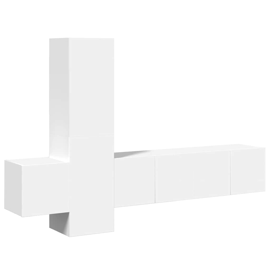 5 Piece TV Cabinet Set Engineered Wood Width 120 cm White