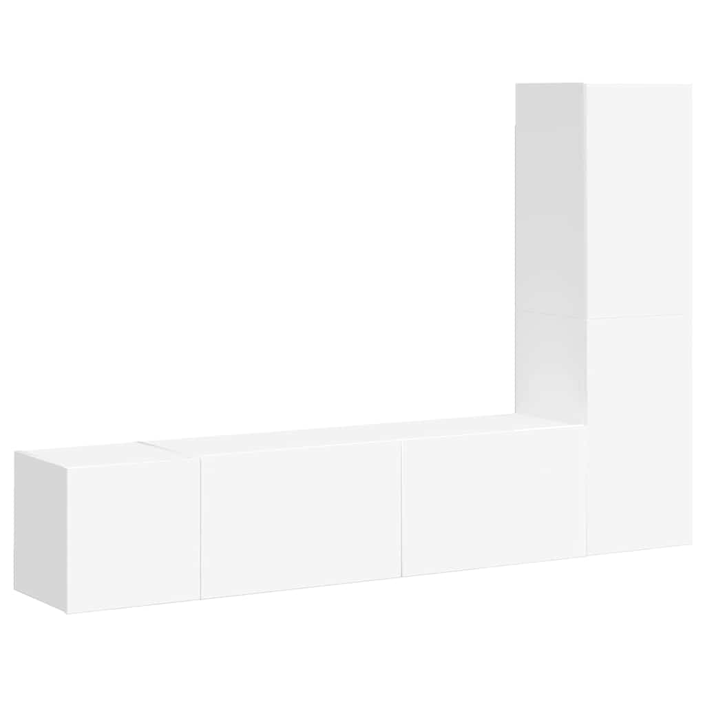 3 Piece TV Cabinet Set Engineered Wood Width 100 cm White