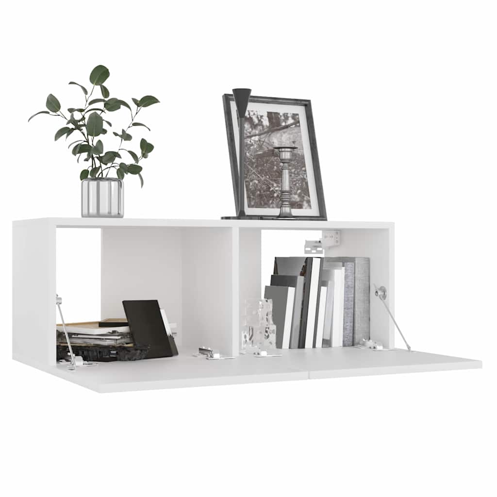 vidaXL 8 Piece TV Cabinet Set White Engineered Wood 6