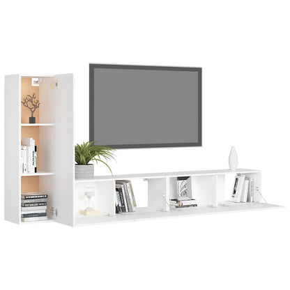 vidaXL TV Cabinet Set | Set of 3 | White | Engineered wood | TV Cabinet Set 3