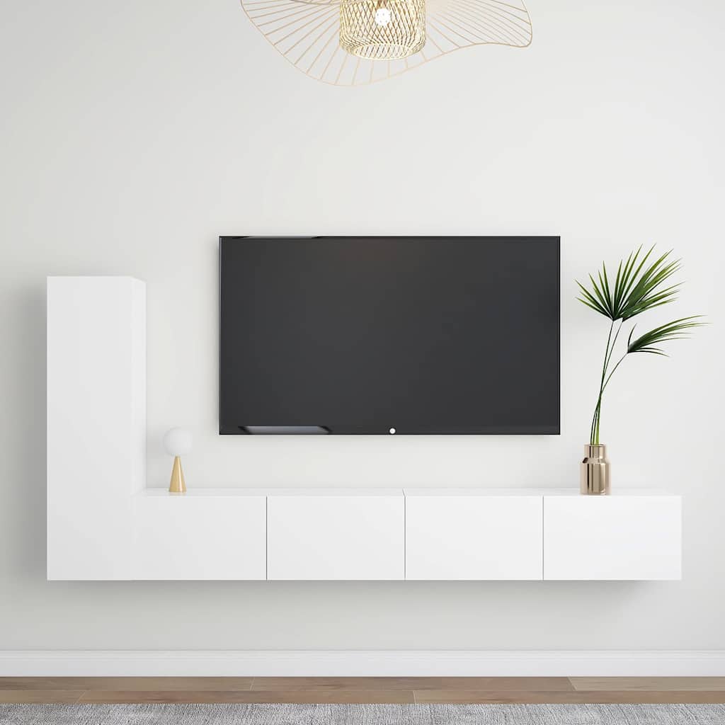 vidaXL TV Cabinet Set | Set of 3 | White | Engineered wood | TV Cabinet Set 1