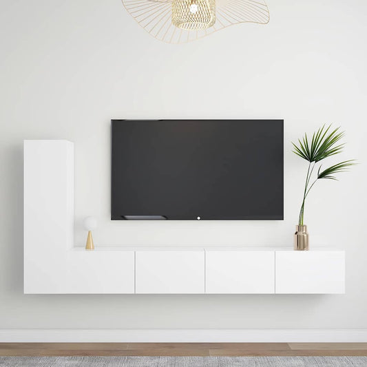 vidaXL TV Cabinet Set | Set of 3 | White | Engineered wood | TV Cabinet Set 1