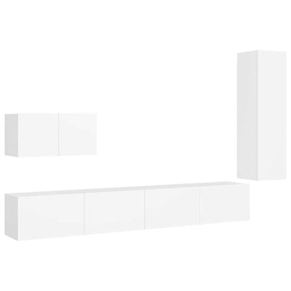 vidaXL 4 Piece TV Cabinet Set White Engineered Wood 2