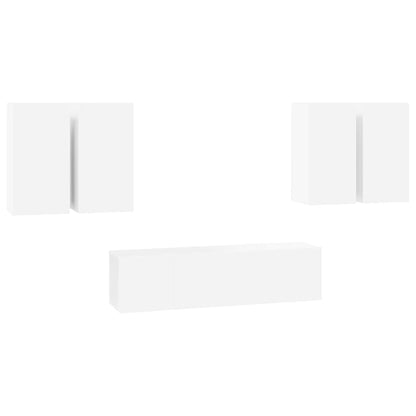 vidaXL 6 Piece TV Cabinet Set White Engineered Wood 2