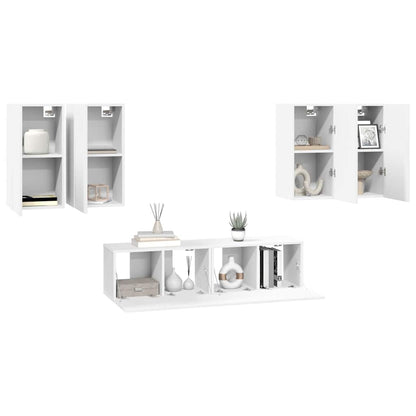 vidaXL 6 Piece TV Cabinet Set White Engineered Wood 6