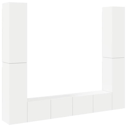 vidaXL 6 Piece TV Cabinet Set White Engineered Wood 2