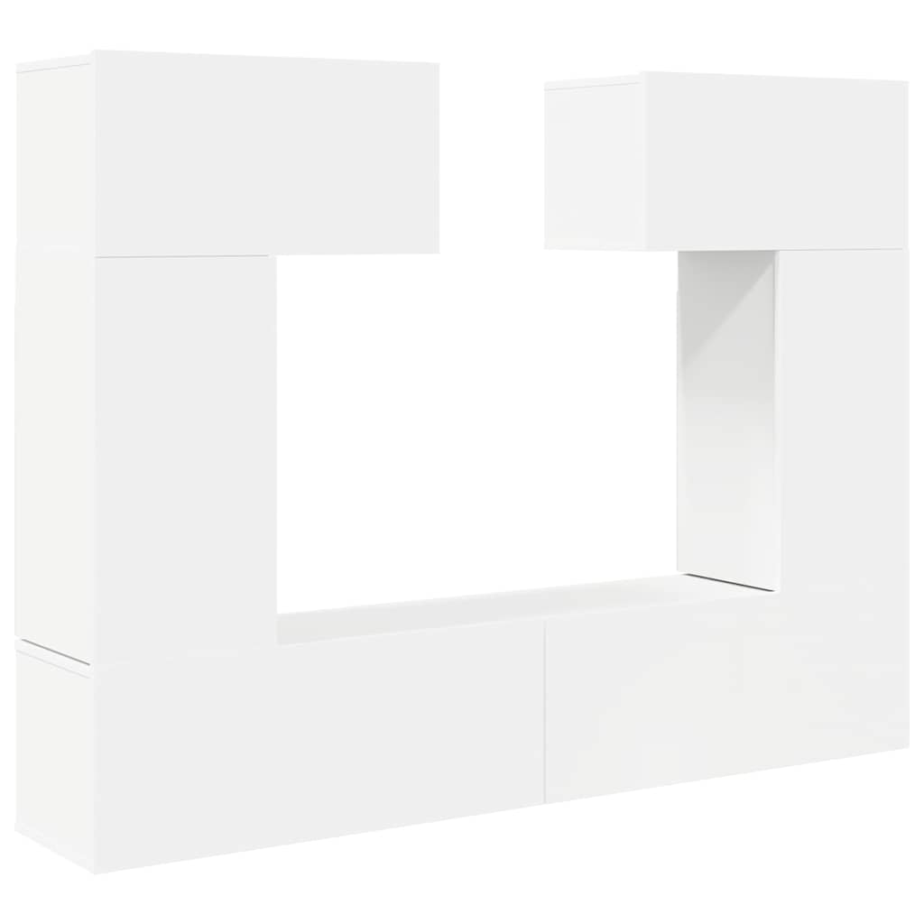 6 Piece TV Cabinet Set Engineered Wood Height 60 cm White