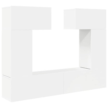 6 Piece TV Cabinet Set Engineered Wood Height 60 cm White
