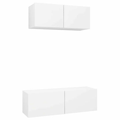 2 Piece TV Cabinet Set Engineered Wood Width 80/100 cm White