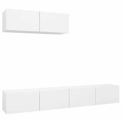 3 Piece TV Cabinet Set Engineered Wood Width 100 cm White