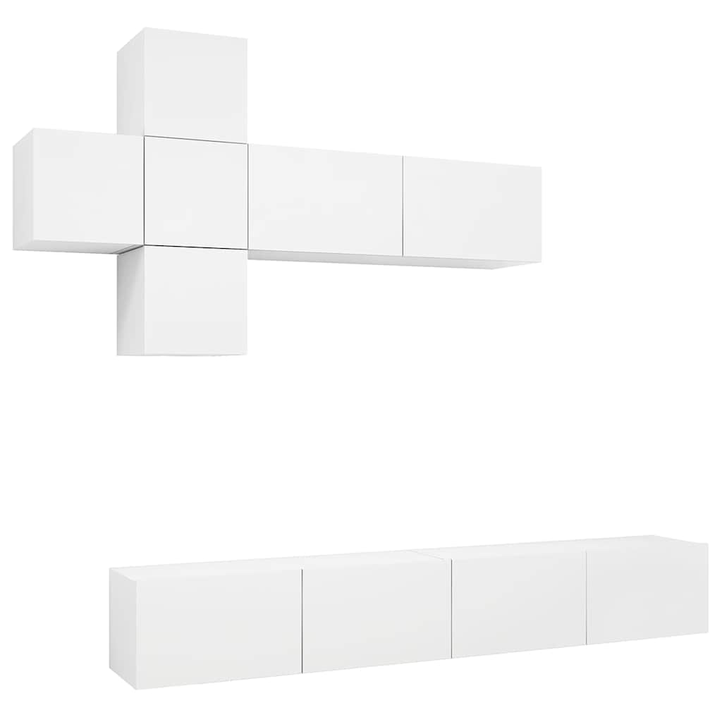 vidaXL 7 Piece TV Cabinet Set White Engineered Wood 2