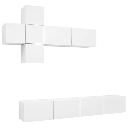 vidaXL 7 Piece TV Cabinet Set White Engineered Wood 2