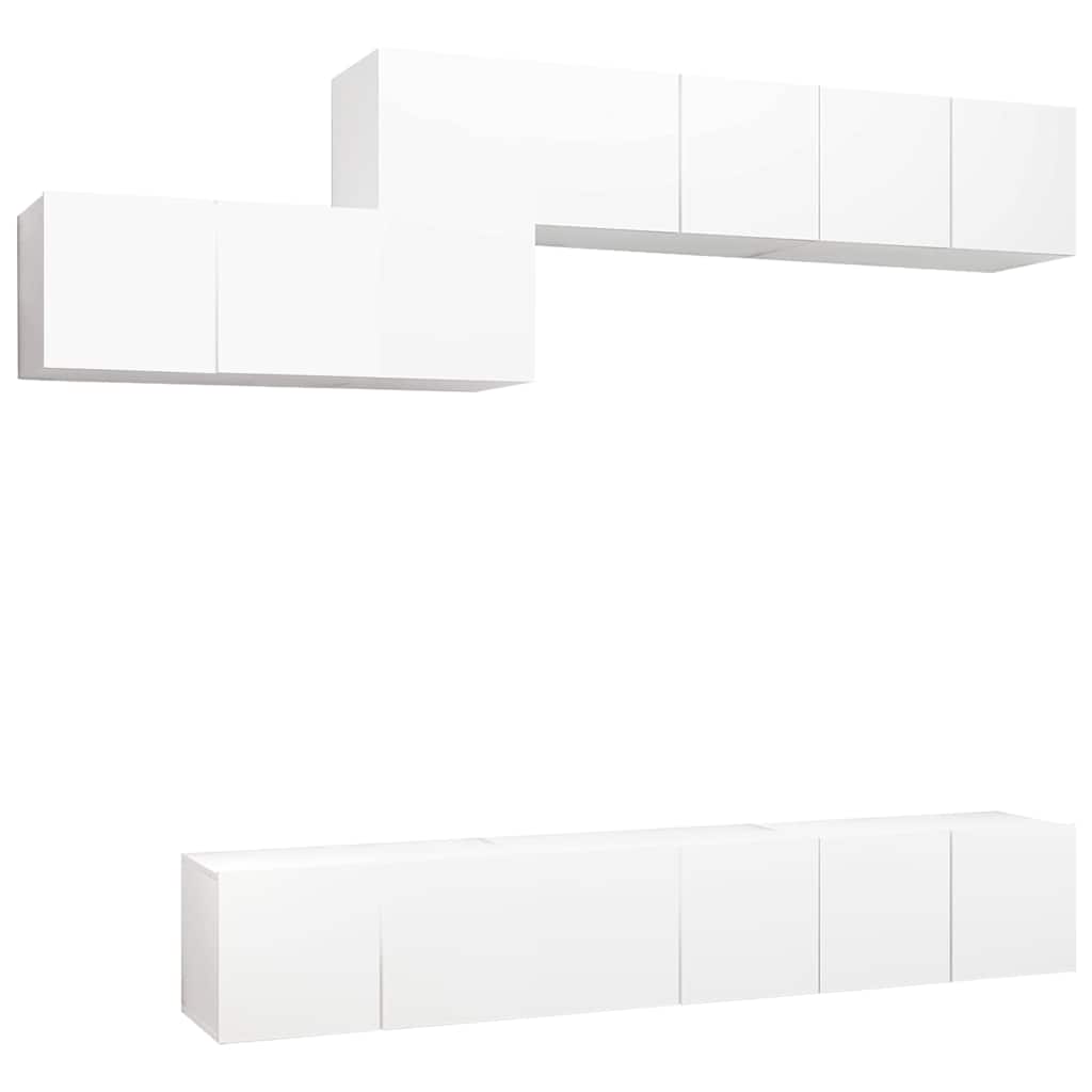 vidaXL 7 Piece TV Cabinet Set White Engineered Wood 2