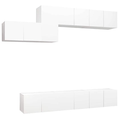 TV Cabinet Set Engineered Wood 7 White