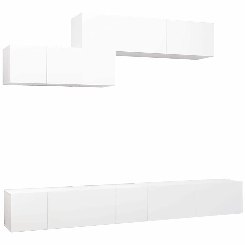 vidaXL TV Cabinet Set | Set of 6 | White | Engineered wood | Medium 2